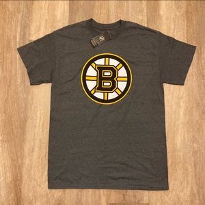 Men’s NHL Hockey Boston Bruins Grey Logo Short Sleeve T-Shirt Size Medium